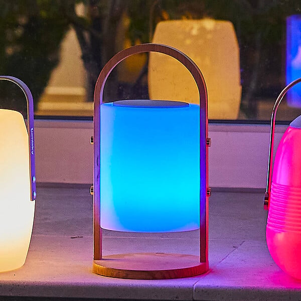 LUMISKY - Lampe enceinte bluetooth multicolore WOODY PLAY H37cm - large
