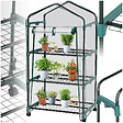 TECTAKE - Serre de balcon avec 3 étagères 69x49x133cm blanc transparent - vignette