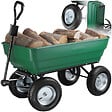 TECTAKE - Chariot de jardin à main Tummi 125L capacité de charge 300kg vert - vignette