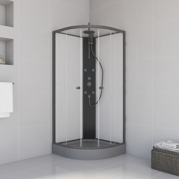 Cabine de douche d'angle Lana - H.225xL.85xP.85cm - large