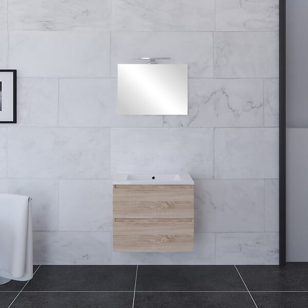 Meuble de salle de bain Sorros - Bois - Largeur : 60cm - large