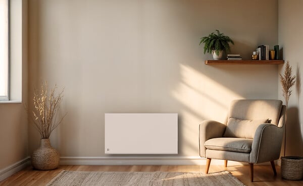 BESTHERM - Radiateur électrique fixe à inertie sèche - Double cœur de chauffe - BESTHERM - FREYA 1500W - horizontal blanc - NF - large