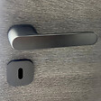 SECURY-T - Poignées de porte sur rosace oblongue Canon de fusil / Gris anthracite - Modèle Marina Trou de clé L - vignette