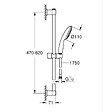 GROHE - Grohe - Mitigeur thermostatique douche Grohtherm 800 + barre de douche + porte savon + douchette Tempesta - vignette