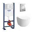 GROHE - Pack WC Cuvette Sento Compacte + Rapid SL autoportant NF + plaque chrome (ProjectSentoCOMPACT-1) - vignette