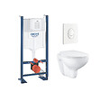 GROHE - Pack WC Rapid SL autoportant + cuvette Bau Ceramic sans bride + plaque Skate Air blanche (ProjectBau-3) - vignette