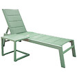 HAPPY GARDEN - Set bain de soleil et table d'appoint BARBADOS en textilène vert sauge - aluminium vert sauge - vignette