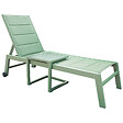 HAPPY GARDEN - Set bain de soleil et table d'appoint BARBADOS en textilène vert sauge - aluminium vert sauge - vignette