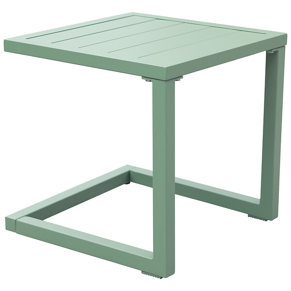 HAPPY GARDEN - Set bain de soleil et table d'appoint BARBADOS en textilène vert sauge - aluminium vert sauge - large