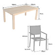 HAPPY GARDEN - Salon de jardin en teck JAVA avec chaises en aluminium vert sauge - 8 places - vignette