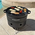 BEYOND BLUE - Mini Barbecue au Charbon de bois portable - Noir - Design pot de fleur - vignette