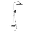 SWISS AQUA TECHNOLOGIES - Colonne de douche avec douchette 3 jets, Mitigeur thermostatique, Barre réglable en hauteur, Noir/Chrome - vignette