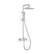 THERMADOR - WATA Système de douche thermostatique chromé avec pomme de douche carrée 25x25 cm et pommeau carré - THERMADOR - WAT33 - vignette