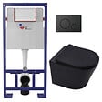 SWISS AQUA TECHNOLOGIES - Pack WC bâti-autoportant + WC sans bride SAT Infinitio + Abattant SoftClose + Plaque noir mat (SMART-BlackInfinitio-M678) - vignette