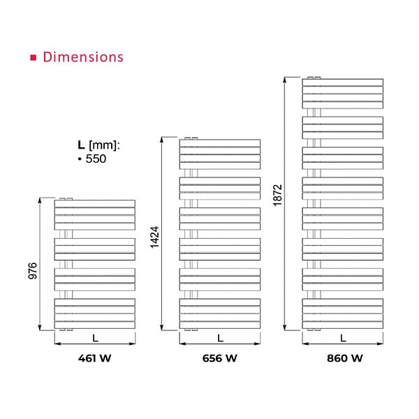 THERMADOR - Radiateur sèche-serviettes Eau Chaude WELA 496W - THERMADOR - WEL5501424 - large