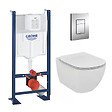 GROHE - Pack WC Ideal Standard Tesi Aquablade sans bride + Rapid SL autoportant NF + plaque Skate Cosmo chrome (ProjectTesi-1) - vignette