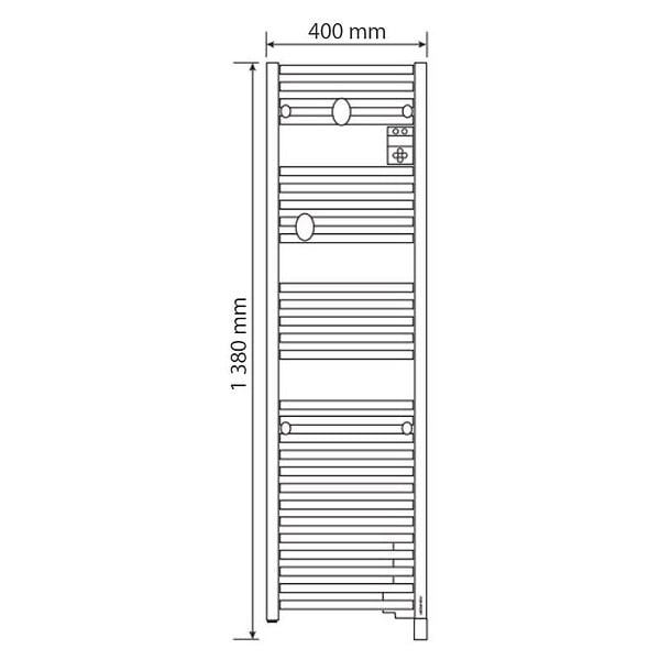 ATLANTIC - Sèche-serviettes étroit Atlantic Doris - 500W - WI-FI - Anthracite - large