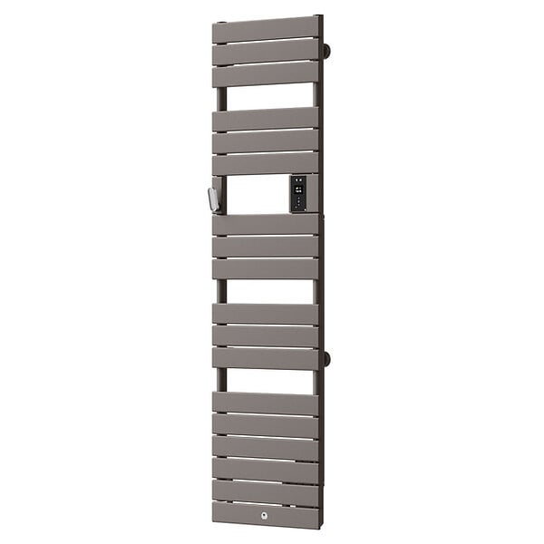 THERMOR - Radiateur sèche-serviettes électrique étroit Riviera 2 - Avec soufflerie - 750+1000W - Noir carbone - large