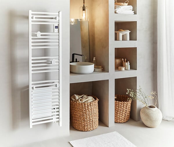 ATLANTIC - Sèche-serviettes étroit Atlantic Doris - 300W - WI-FI - Blanc carat - large