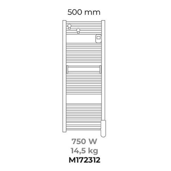 INTUIS - Sèche serviette électrique EZYBAIN BOOST  Intuis - 750 + 1000W - fluide - blanc - large