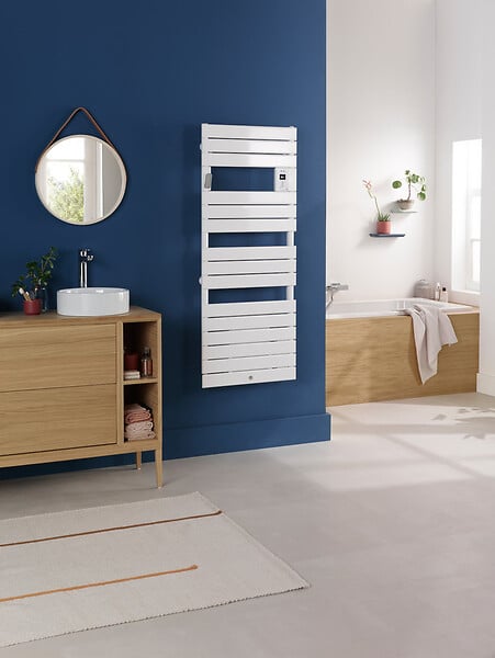 THERMOR - Radiateur sèche-serviettes électrique Riviera 2 - Sans soufflerie - 500W - Blanc satin - large