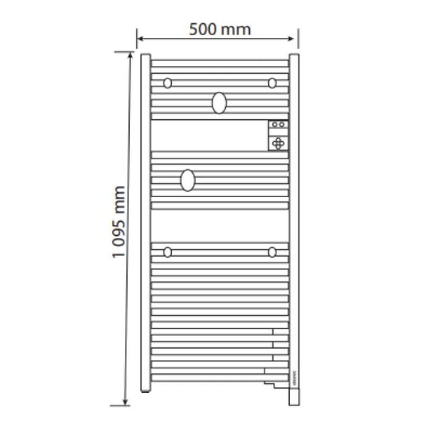 ATLANTIC - Sèche-serviettes soufflant Atlantic Doris - 500 + 1000W - WI-FI - Blanc carat - large