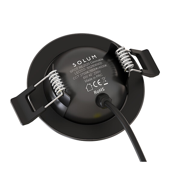 SOLUM - LECCO Noir Spot encastré 6W. 606-663Lm. dimmable. CCT 2700-3000-4000K - SOLUM - S0280690D - large