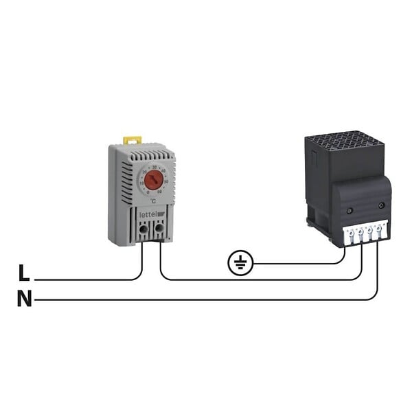 LETTEL - Résistance isolée et ventilée pour régulation d'armoire électrique 400W 230V - LETTEL - GTA-RIV-230-400 - large