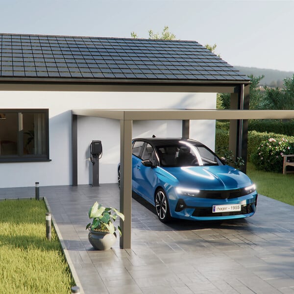 HAGER - Borne de recharge pour voiture électrique Witty One 11 kW avec TIC. RFID. Bluetooth et OCPP - HAGER - XVR111SCC - large