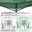 VOUNOT - Tonnelle de jardin renforcée 3x3m pliable avec 4 parois et sac de transport a roulette verte - vignette