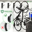 VOUNOT - Lot de 4 supports de velo mural avec coussinets de protection noir - vignette