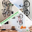 VOUNOT - Lot de 4 supports de velo mural avec coussinets de protection noir - vignette