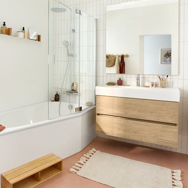 JACOB DELAFON - Baignoire bain douche 170 x 90 Bastille vidage à droite blanc brillant - large