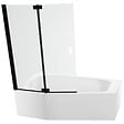 JACOB DELAFON - Pack baignoire bain douche 170 x 90 Bastille vidage à gauche blanc mat + tablier en angle + pare-bain noir - vignette