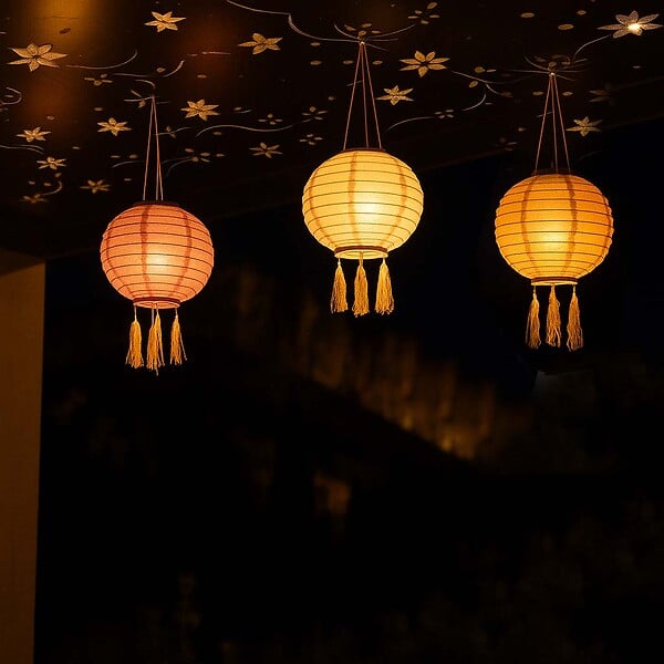 LUMI JARDIN - 3 Lampions solaires SHANGRI LA D20cm - large