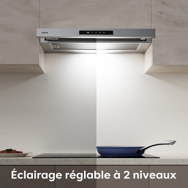 CIARRA - CIARRA Hotte Encastrable 60cm Hotte Tiroir 606m3/h tactile Recyclage ou Evacuation CD6909AS - large