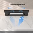 CIARRA - CIARRA Hotte Encastrable 60cm Groupe Filtrant 450m3/h 3 vitesses tactile et geste commande recyclage ou évacuation CD6931BK - vignette