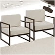 TECTAKE - Fauteuil de jardin COMOSA rembourrage XXL marron/beige - vignette