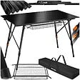 TECTAKE - Table pliante en aluminium Bastian, réglable en hauteur noir - vignette