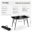 TECTAKE - Table pliante en aluminium Bastian, réglable en hauteur noir - vignette