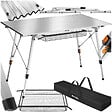 TECTAKE - Table pliante en aluminium Bastian, réglable en hauteur argent - vignette
