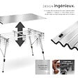 TECTAKE - Table pliante en aluminium Bastian, réglable en hauteur argent - vignette