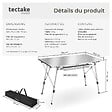 TECTAKE - Table pliante en aluminium Bastian, réglable en hauteur argent - vignette