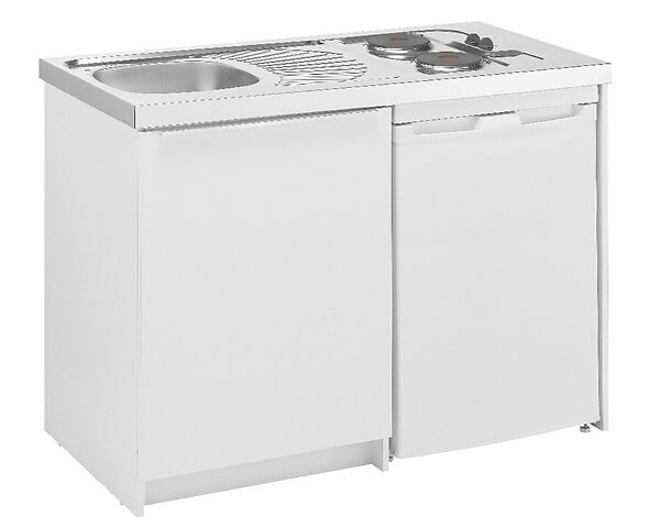 MODERNA - MEUBLE BAS CLASSIK EN MELAMINE BLANC 16MM, 1 PORTE POUR CUISINETTE 120 CM - MEUBLE BAS CLASSIK EN MELAMINE BLANC 16MM, 1 PORTE POUR CUISINETTE 120 CM - large