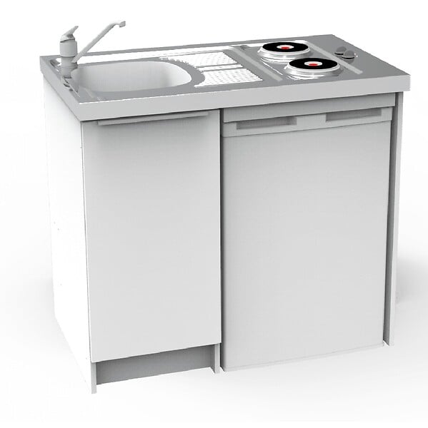 MODERNA - MEUBLE BAS CLASSIK EN MELAMINE BLANC 16MM, 1 PORTE POUR CUISINETTE 120 CM - MEUBLE BAS CLASSIK EN MELAMINE BLANC 16MM, 1 PORTE POUR CUISINETTE 120 CM - large