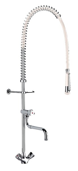 DELABIE - Robinetterie avec mélangeur monotrou avec douche vaisselle - DELABIE mélangeur sans bec de remplissage - large