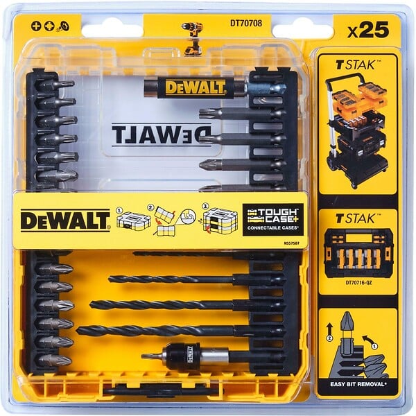 DEWALT - Coffret Thoughcase de 25 pièces DEWALT DT70708-QZ avec embouts 25/50mm - large