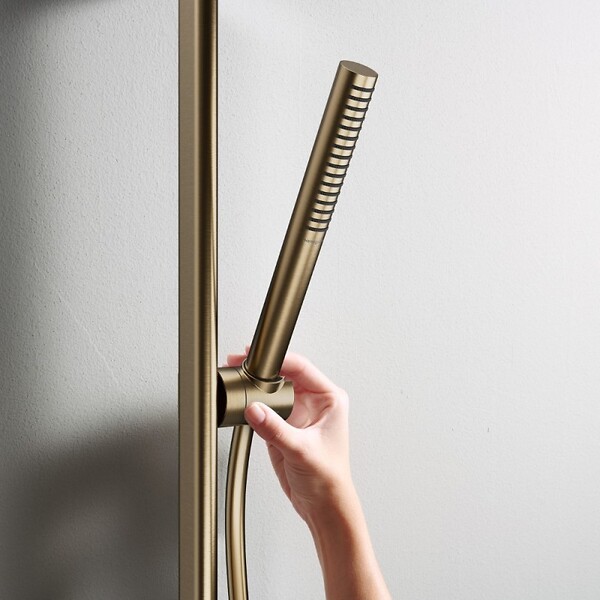 HANSGROHE - Pommeau de douche HANSGROHE Pulsify S 100 EcoSmart bronze brossé - large