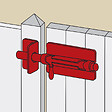 AFBAT - Verrou box a visser + gâche d10mm zingue blanc boite service - vignette