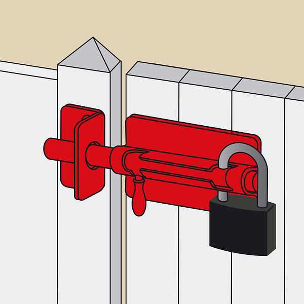 AFBAT - Verrou box porte-cadenas + gâche d12 zingue blanc boite service - large